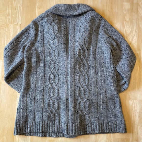 Coldwater Creek Wool Blend Shawl Neck Toggle Cardigan Sweater - Gray - Picture 4 of 15